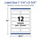 Avery TrueBlock Matte White Paper Labels, 1-1/4" x 3-3/4" Rectangle